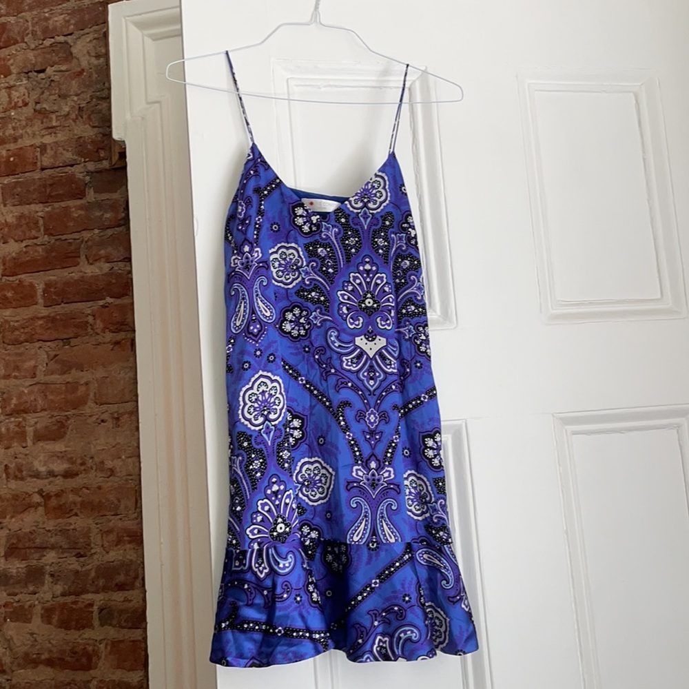 CAROLINE CONSTAS paisley stretch silk slip dress